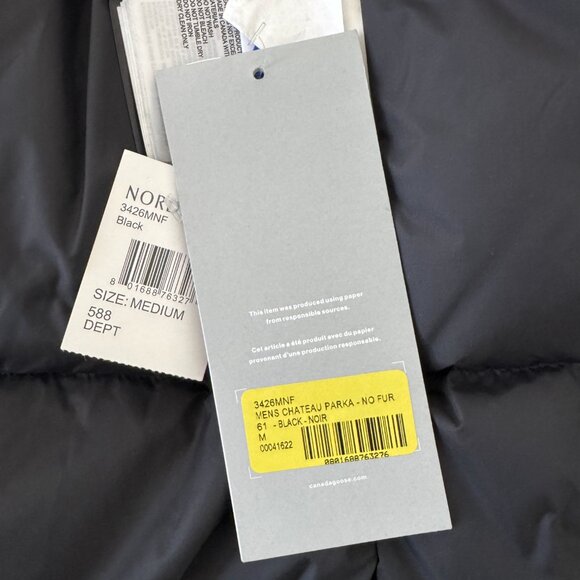 Canada Goose Mens Medium Chateau Down Parka Black - Picture 9 of 11